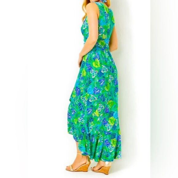 Lilly Pulitzer Sleeveless Moana Wrap High Low Maxi Dress Botanical … - Picture 5 of 6